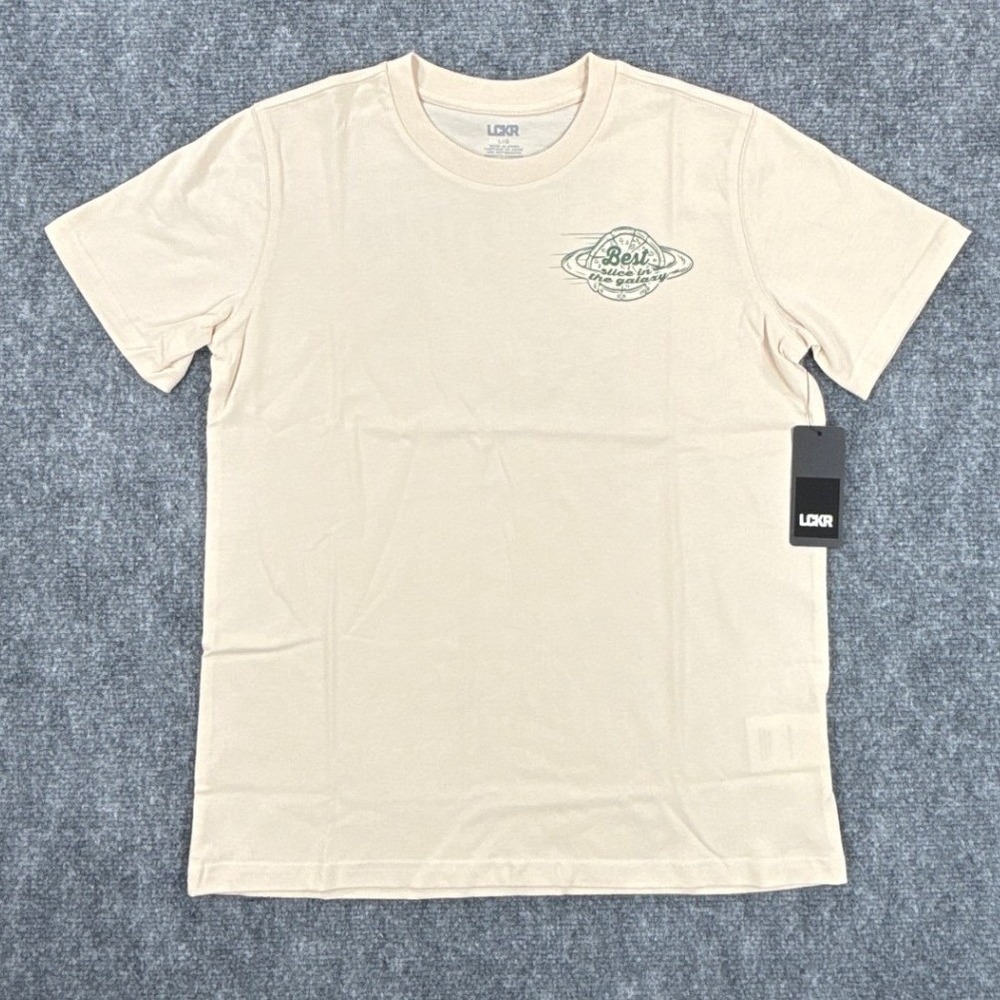 LCKR Boy's Large 14-16 Tan Fast Food Graphic Short Sleeve T-Shirt NWT